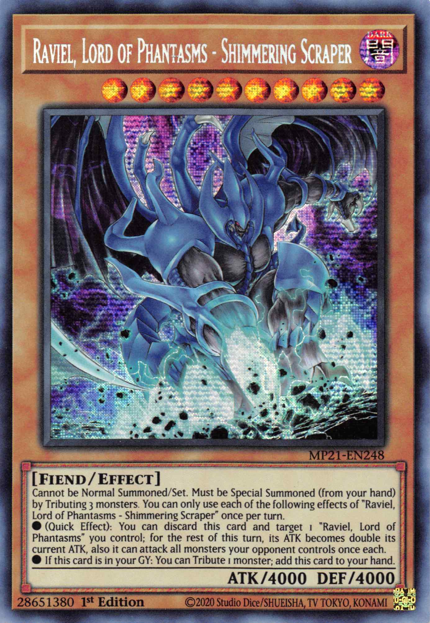 Raviel, Lord of Phantasms - Shimmering Scraper [MP21-EN248] Prismatic Secret Rare | Galactic Gamez