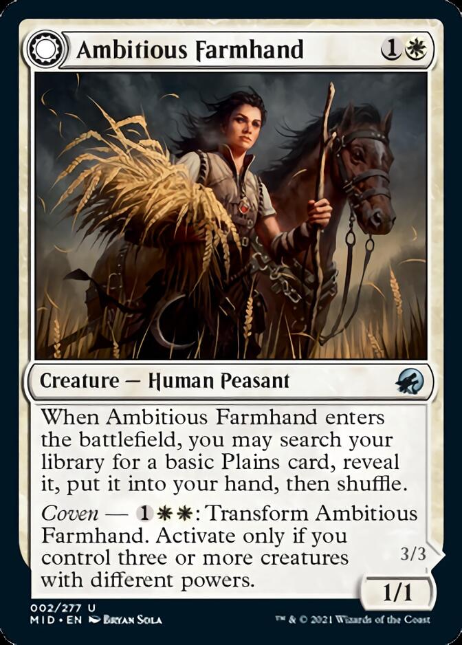 Ambitious Farmhand // Seasoned Cathar [Innistrad: Midnight Hunt] | Galactic Gamez