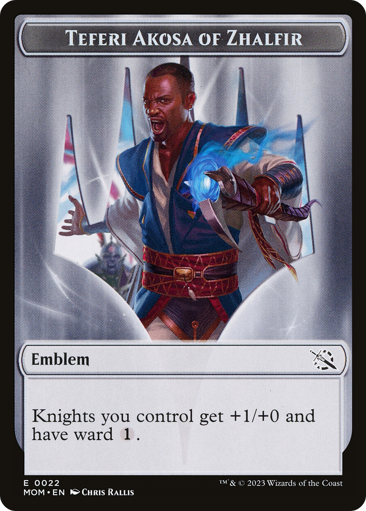 Treasure (20) // Teferi Akosa of Zhalfir Emblem Double-Sided Token [March of the Machine Tokens] | Galactic Gamez