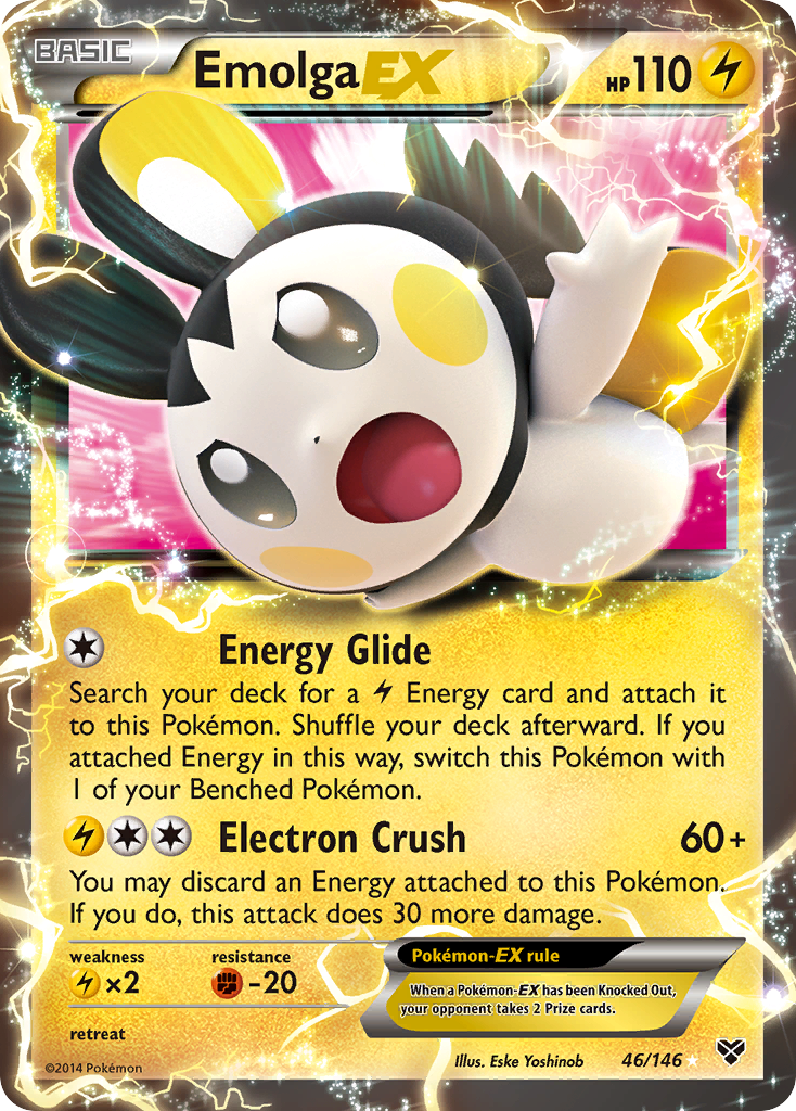 Emolga EX (46/146) [XY: Base Set] | Galactic Gamez