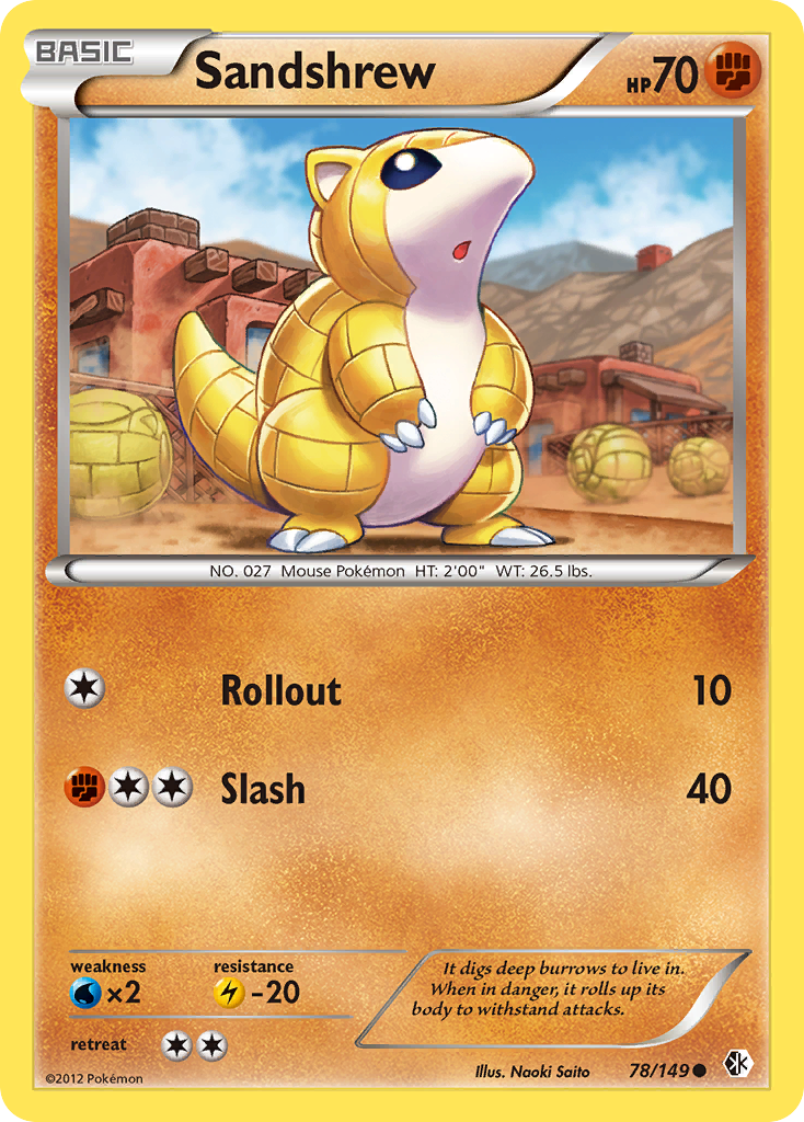 Sandshrew (78/149) [Black & White: Boundaries Crossed] | Galactic Gamez