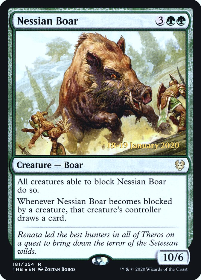 Nessian Boar [Theros Beyond Death Prerelease Promos] | Galactic Gamez