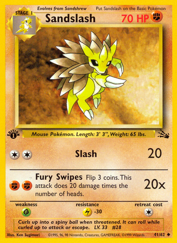 Sandslash (41/62) [Fossil 1st Edition] | Galactic Gamez