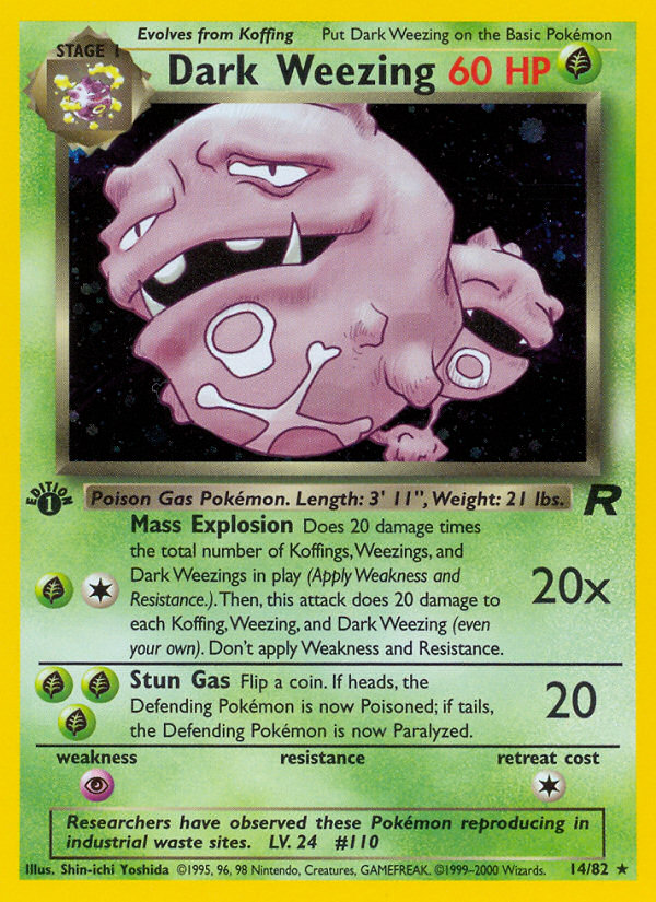 Dark Weezing (14/82) [Team Rocket 1st Edition] | Galactic Gamez