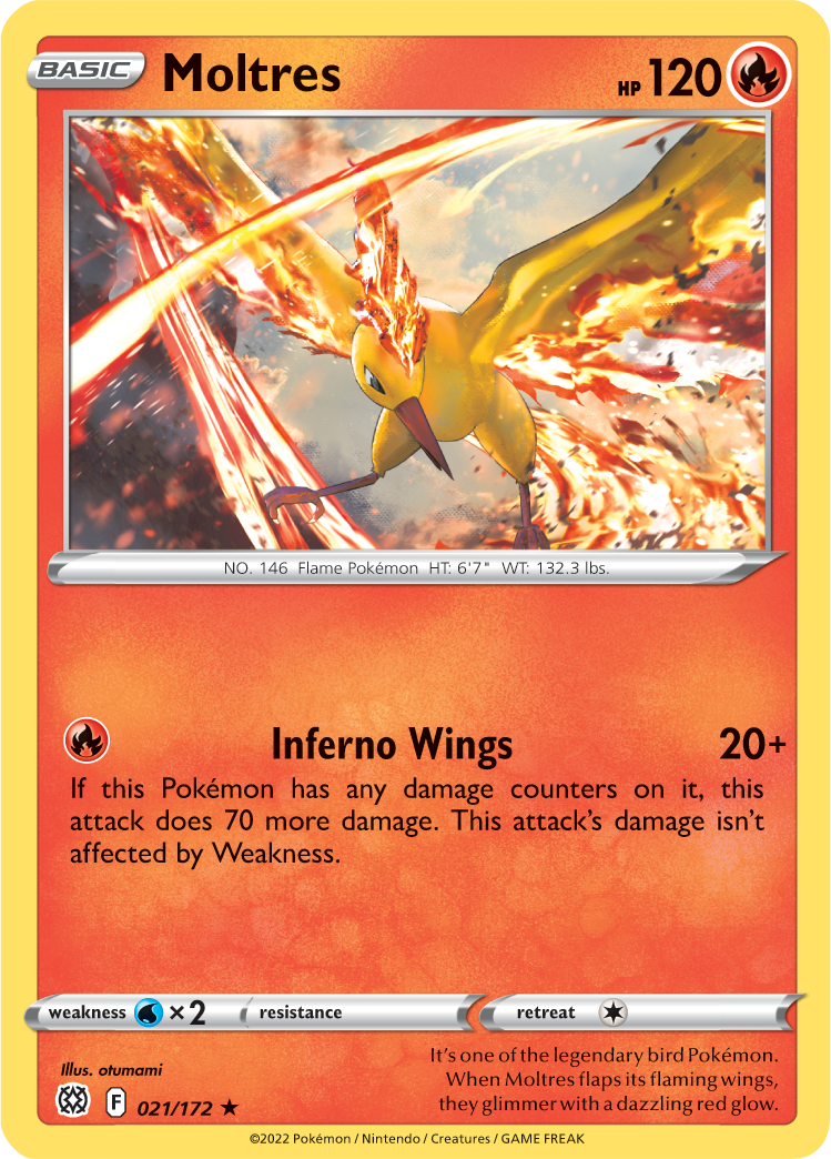 Moltres (021/172) (Theme Deck Exclusive) [Sword & Shield: Brilliant Stars] | Galactic Gamez