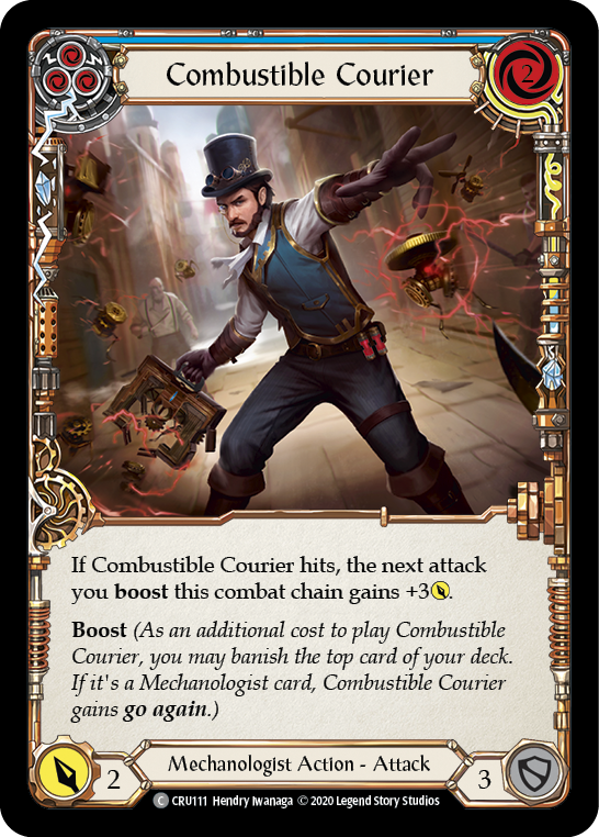 Combustible Courier (Blue) [CRU111] 1st Edition Normal | Galactic Gamez