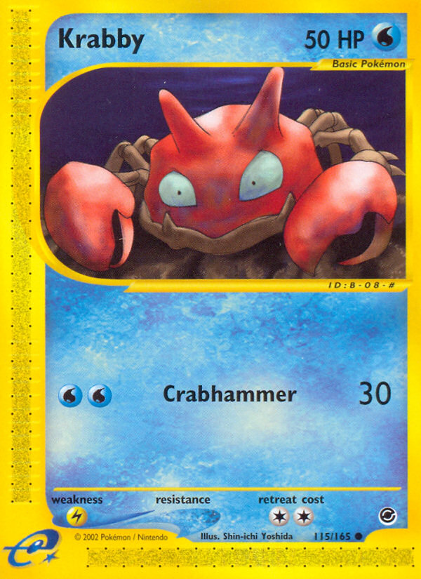 Krabby (115/165) [Expedition: Base Set] | Galactic Gamez