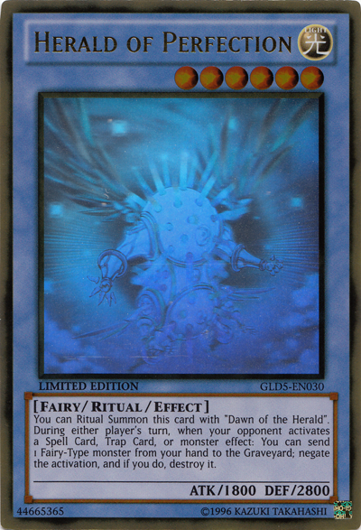 Herald of Perfection [GLD5-EN030] Ghost/Gold Rare | Galactic Gamez