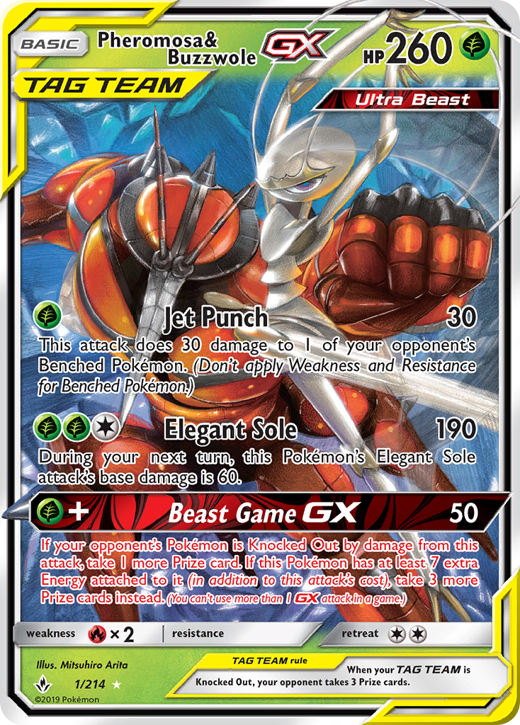 Pheromosa & Buzzwole GX (1/214) [Sun & Moon: Unbroken Bonds] | Galactic Gamez