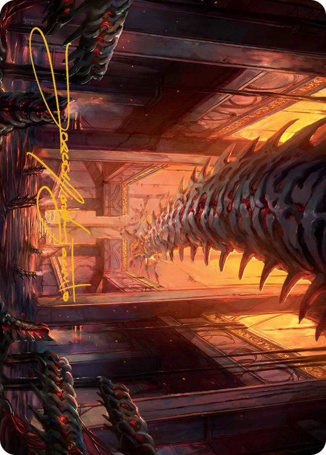 Bloodfell Caves Art Card (Gold-Stamped Signature) [March of the Machine Art Series] | Galactic Gamez