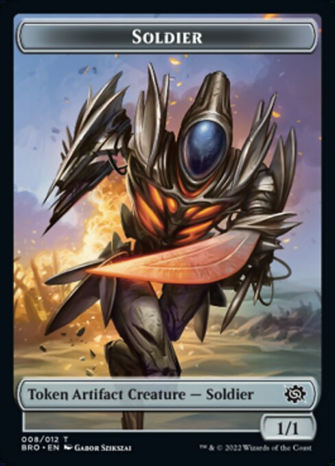 Powerstone // Soldier (008) Double-Sided Token [The Brothers' War Tokens] | Galactic Gamez