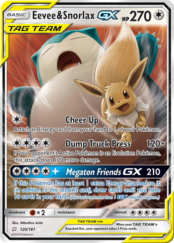 Eevee & Snorlax GX (120/181) [Sun & Moon: Team Up] | Galactic Gamez