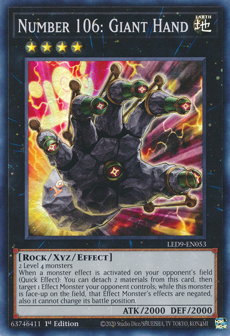 Number 106: Giant Hand [LED9-EN053] Super Rare | Galactic Gamez