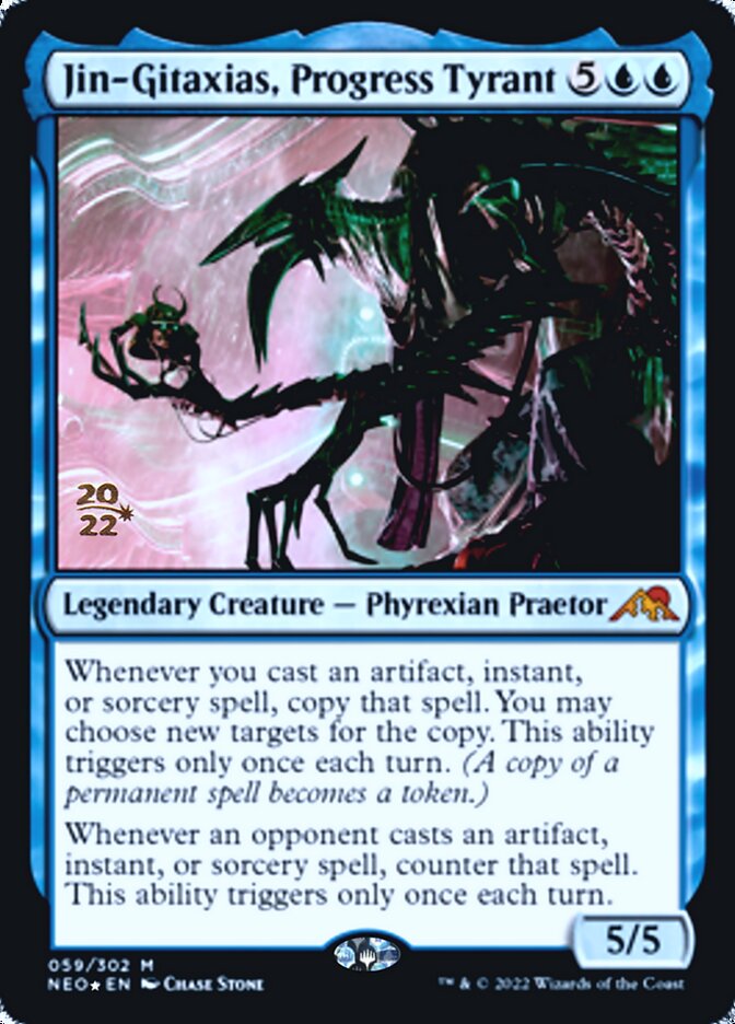 Jin-Gitaxias, Progress Tyrant [Kamigawa: Neon Dynasty Prerelease Promos] | Galactic Gamez