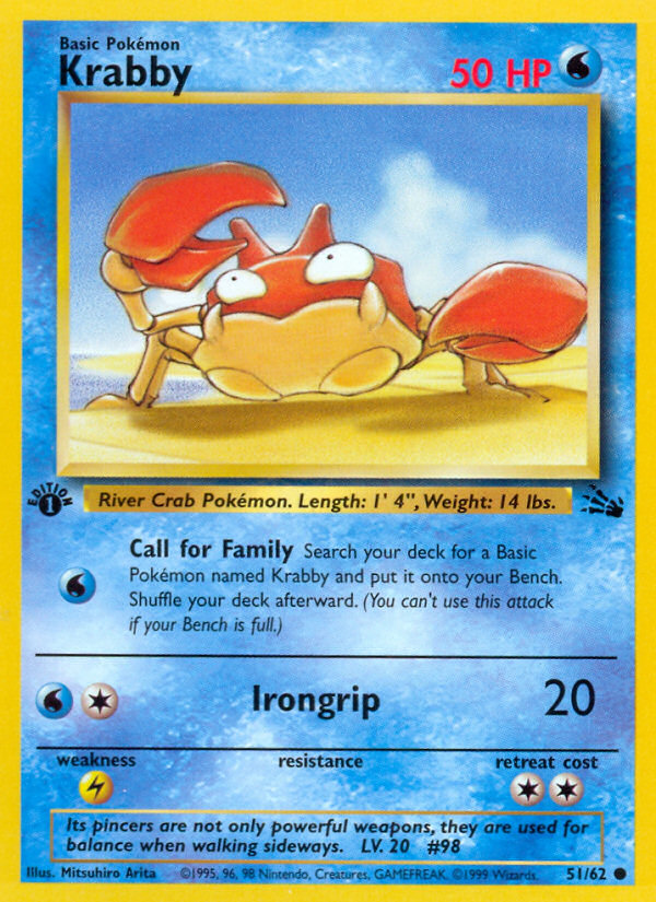 Krabby (51/62) [Fossil 1st Edition] | Galactic Gamez