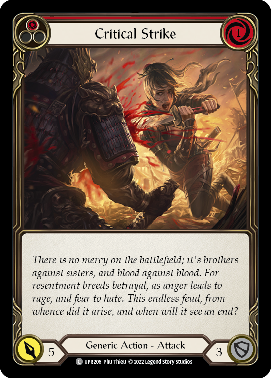 Critical Strike (Red) [UPR206] (Uprising)  Rainbow Foil | Galactic Gamez