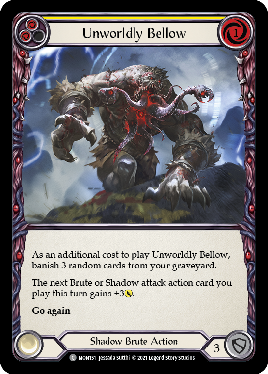 Unworldly Bellow (Yellow) [MON151] 1st Edition Normal | Galactic Gamez