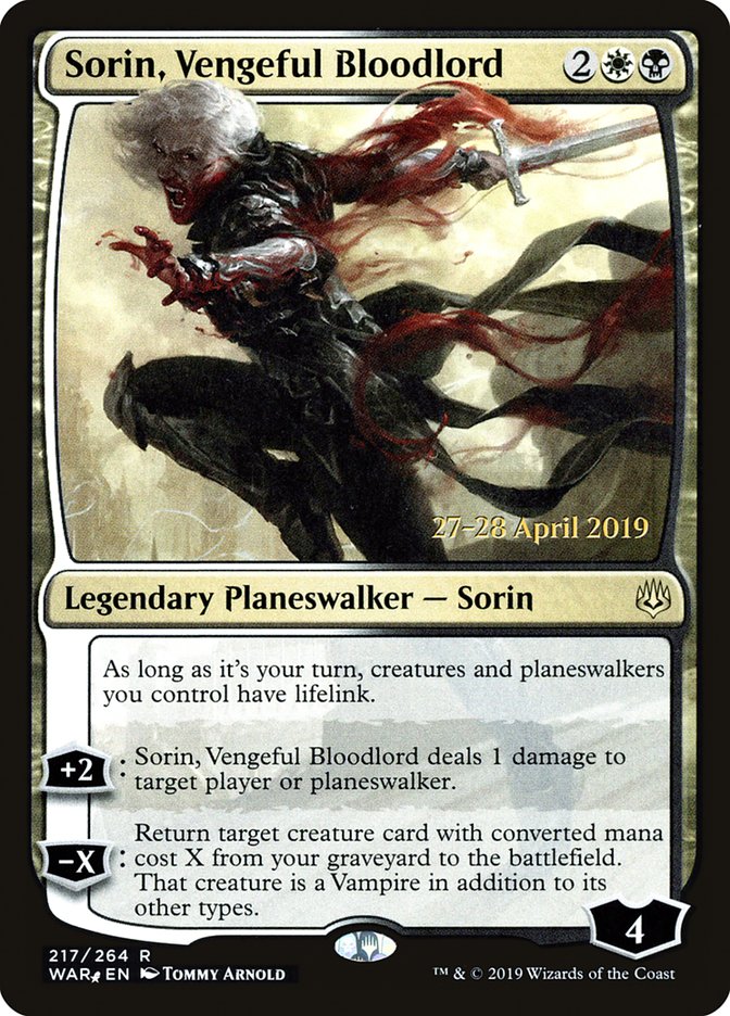 Sorin, Vengeful Bloodlord  [War of the Spark Prerelease Promos] | Galactic Gamez