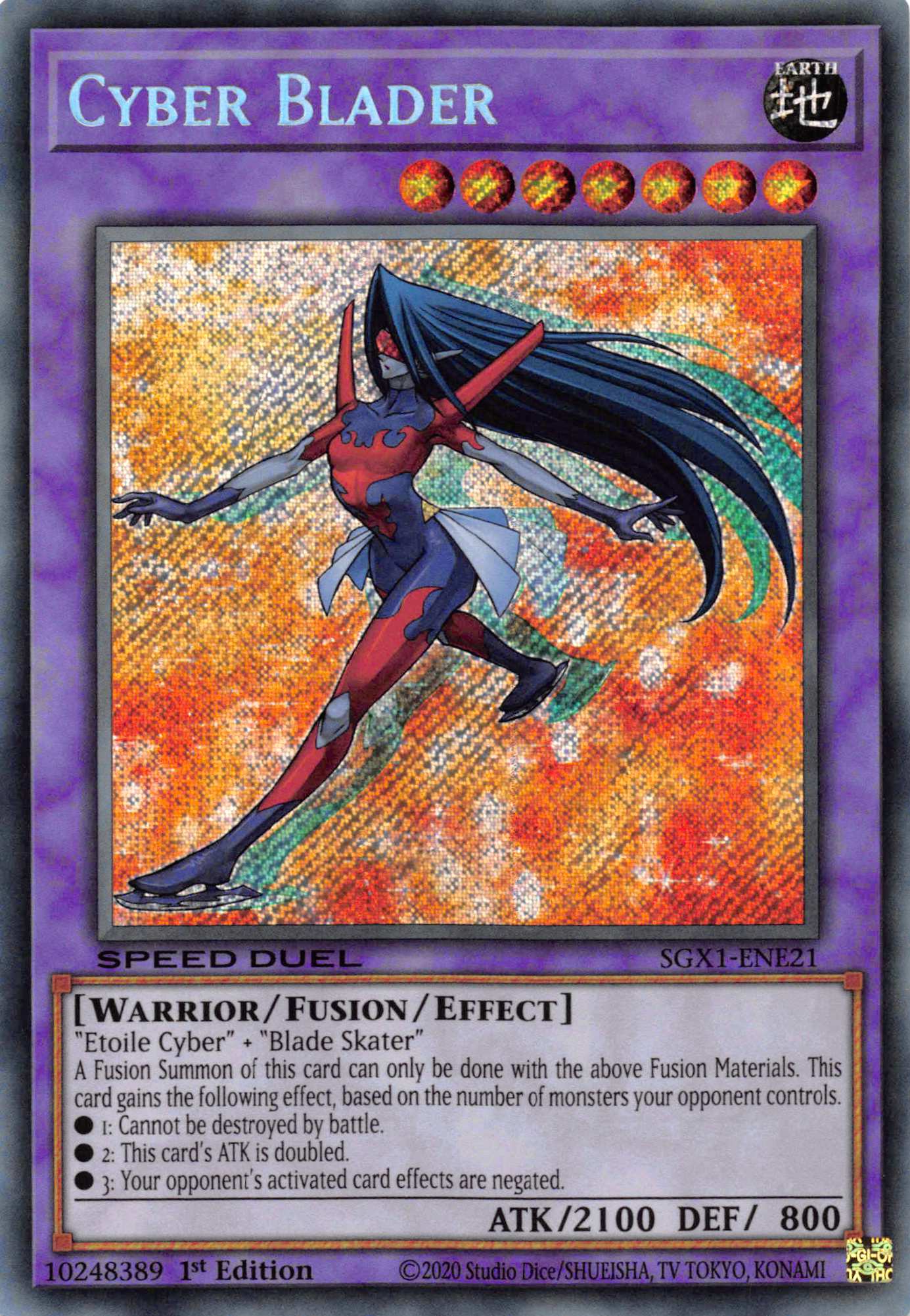 Cyber Blader [SGX1-ENE21] Secret Rare | Galactic Gamez