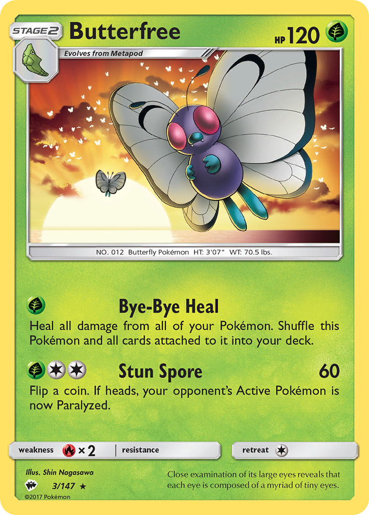 Butterfree (3/147) [Sun & Moon: Burning Shadows] | Galactic Gamez