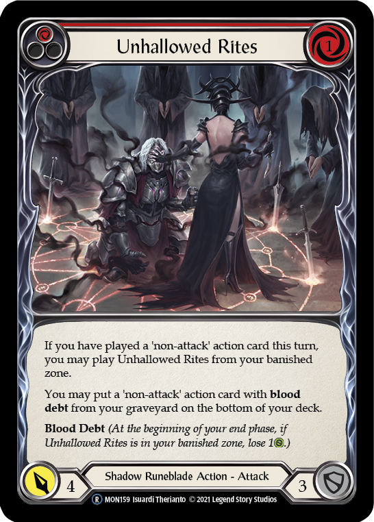 Unhallowed Rites (Red) (Rainbow Foil) [U-MON159-RF] Unlimited Edition Rainbow Foil | Galactic Gamez