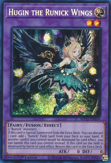 Hugin the Runick Wings [MP23-EN249] Prismatic Secret Rare | Galactic Gamez