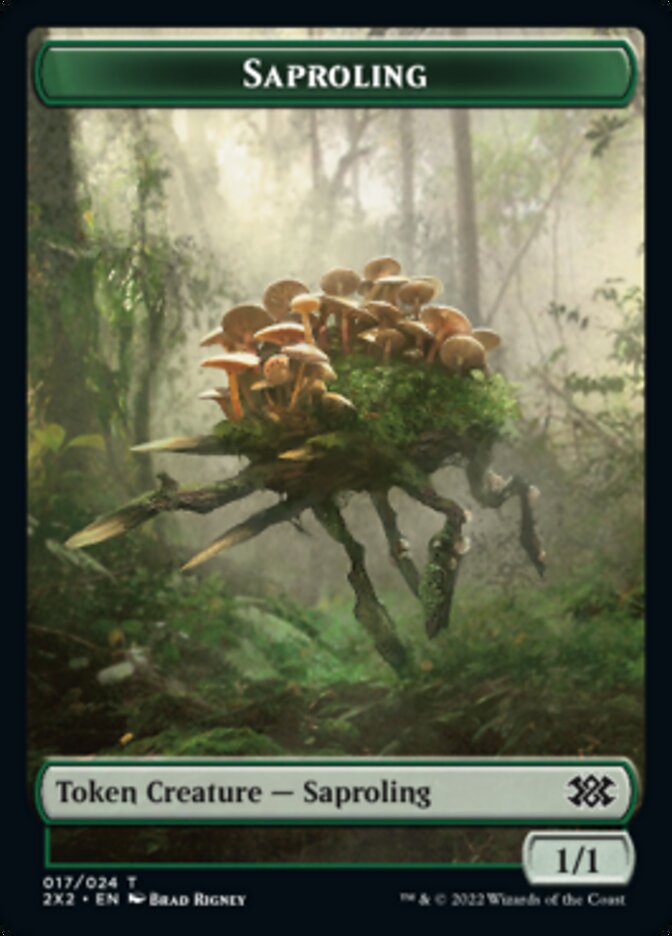 Saproling // Monk Double-sided Token [Double Masters 2022 Tokens] | Galactic Gamez