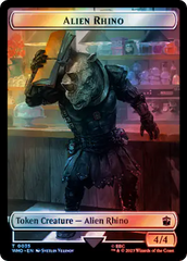 Alien Rhino // Clue (0055) Double-Sided Token (Surge Foil) [Doctor Who Tokens] | Galactic Gamez