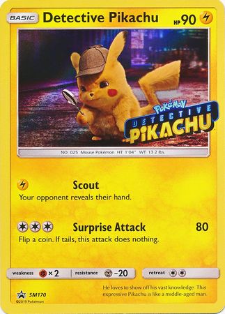 Detective Pikachu (SM170) (Detective Pikachu Stamped) [Sun & Moon: Black Star Promos] | Galactic Gamez