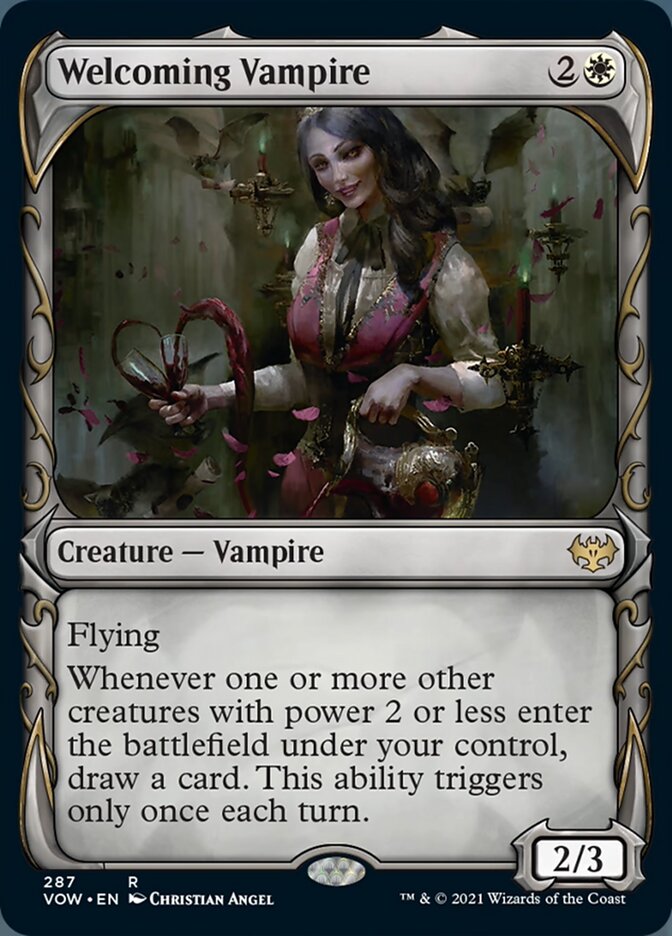 Welcoming Vampire (Showcase Fang Frame) [Innistrad: Crimson Vow] | Galactic Gamez