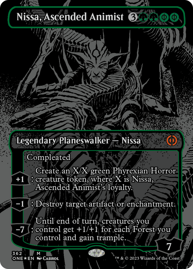 Nissa, Ascended Animist (Oil Slick Raised Foil) [Phyrexia: All Will Be One] | Galactic Gamez