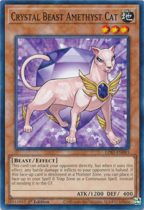 Crystal Beast Amethyst Cat [LDS1-EN093] Common | Galactic Gamez