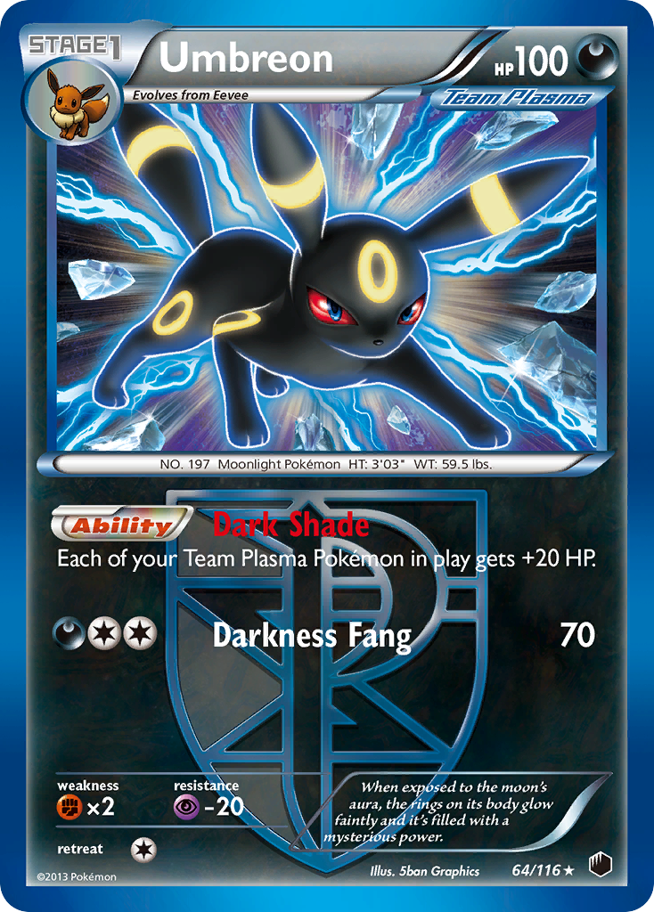 Umbreon (64/116) [Black & White: Plasma Freeze] | Galactic Gamez