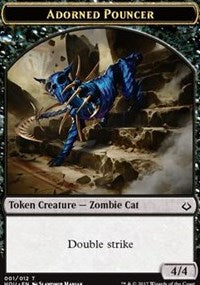 Adorned Pouncer // Warrior Double-sided Token [Hour of Devastation Tokens] | Galactic Gamez