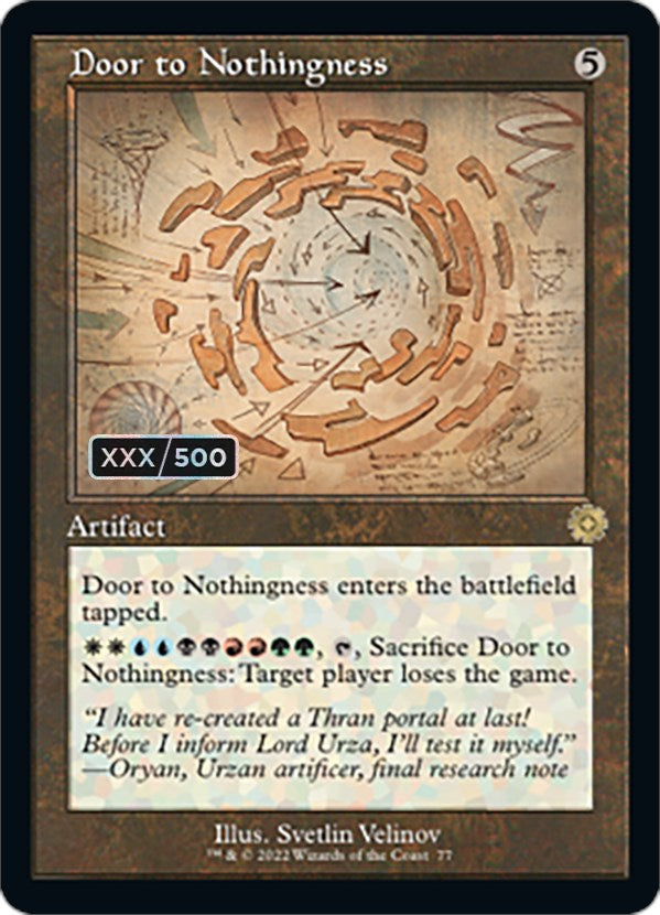 Door to Nothingness (Retro Schematic) (Serial Numbered) [The Brothers' War Retro Artifacts] | Galactic Gamez