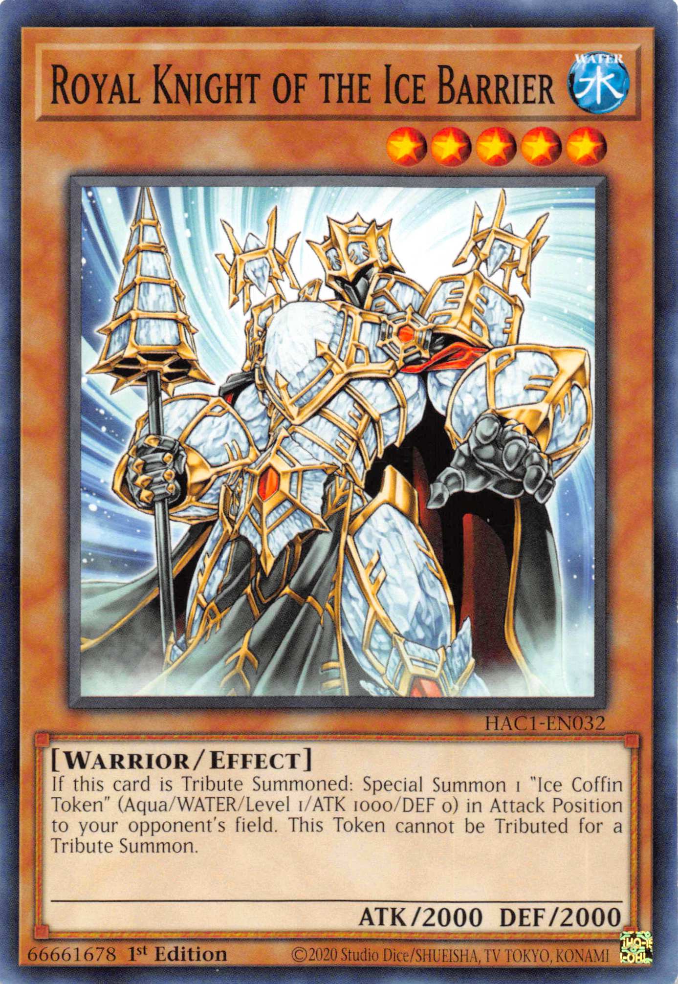 Royal Knight of the Ice Barrier [HAC1-EN032] Common | Galactic Gamez