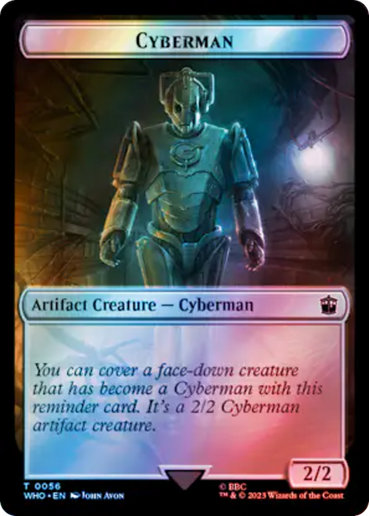 Soldier // Cyberman Double-Sided Token (Surge Foil) [Doctor Who Tokens] | Galactic Gamez