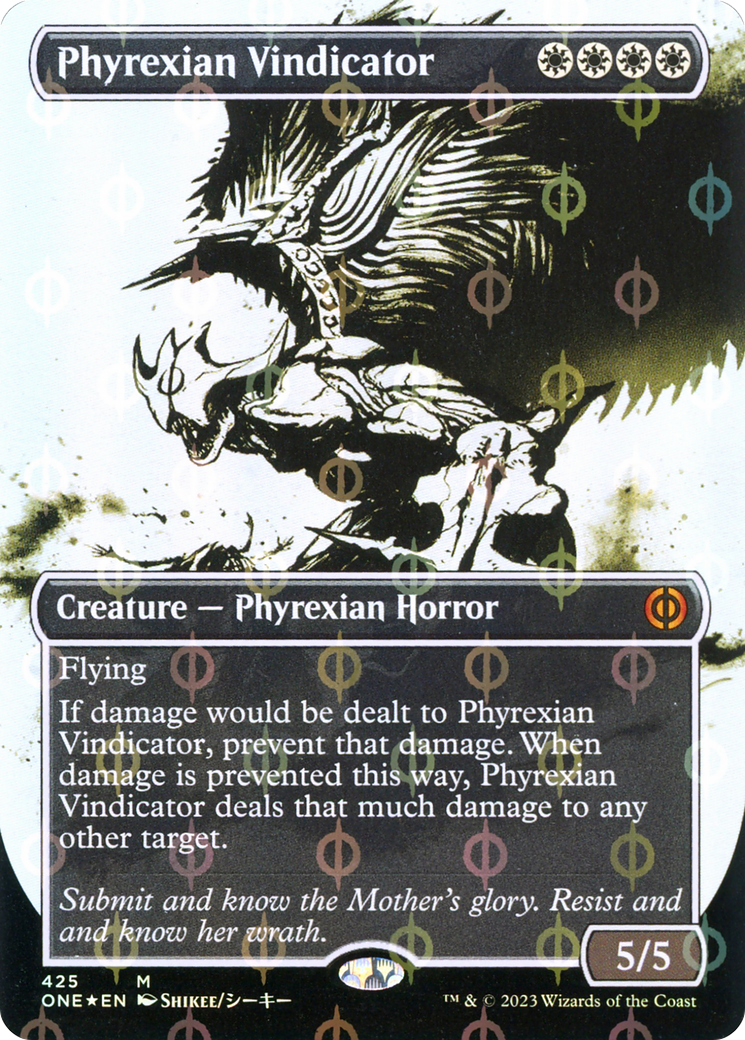 Phyrexian Vindicator (Borderless Ichor Step-and-Compleat Foil) [Phyrexia: All Will Be One] | Galactic Gamez