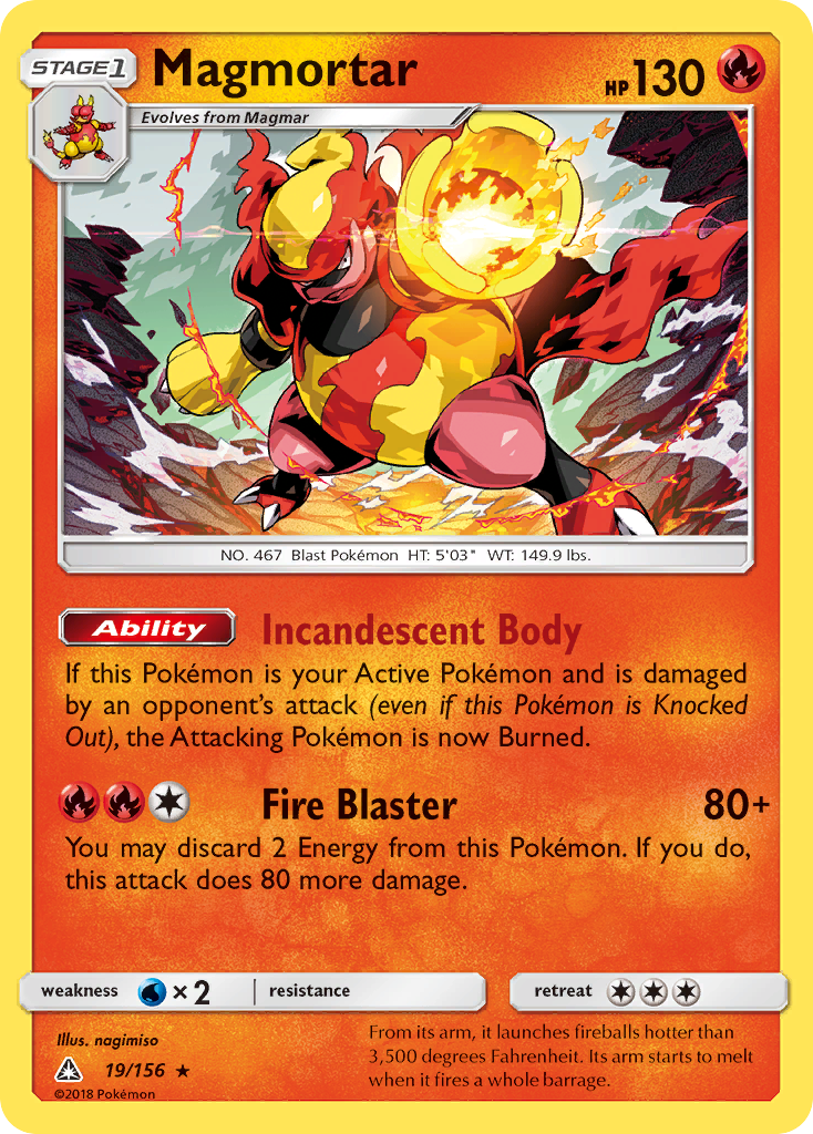 Magmortar (19/156) [Sun & Moon: Ultra Prism] | Galactic Gamez