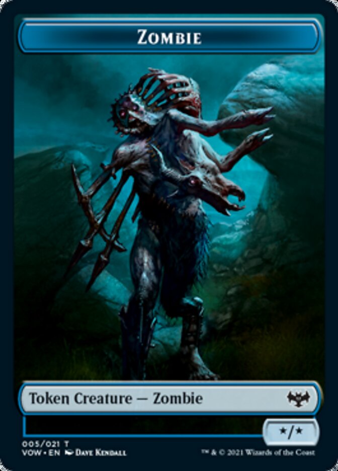 Zombie (008) // Zombie (005) Double-sided Token [Innistrad: Crimson Vow Tokens] | Galactic Gamez