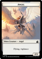 Elf Knight // Angel (0003) Double-Sided Token [Ravnica Remastered Tokens] | Galactic Gamez