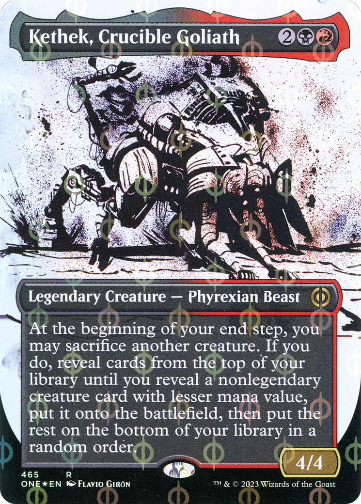 Kethek, Crucible Goliath (Borderless Ichor Step-and-Compleat Foil) [Phyrexia: All Will Be One] | Galactic Gamez