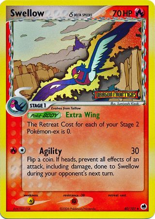 Swellow (40/101) (Delta Species) (Stamped) [EX: Dragon Frontiers] | Galactic Gamez