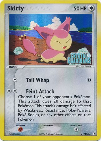 Skitty (41/100) (Stamped) [EX: Crystal Guardians] | Galactic Gamez