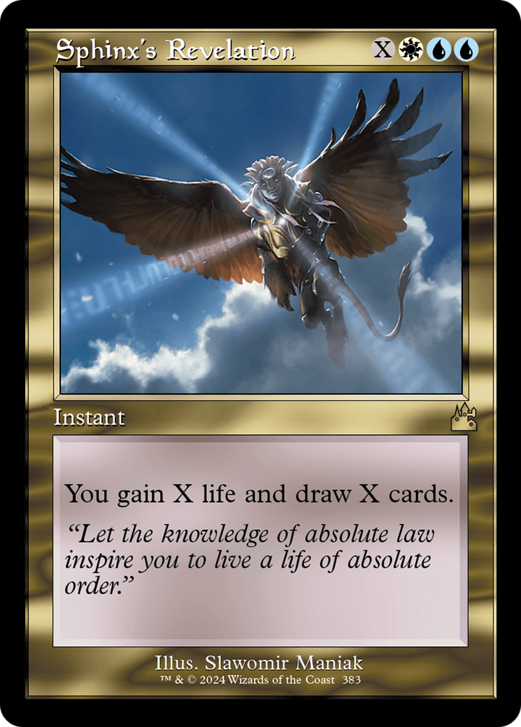 Sphinx's Revelation (Retro Frame) [Ravnica Remastered] | Galactic Gamez