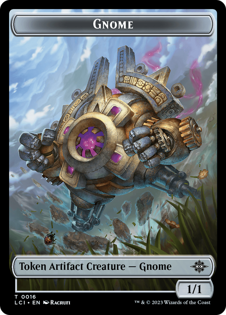 Gnome // Dinosaur (0001) Double-Sided Token [The Lost Caverns of Ixalan Tokens] | Galactic Gamez