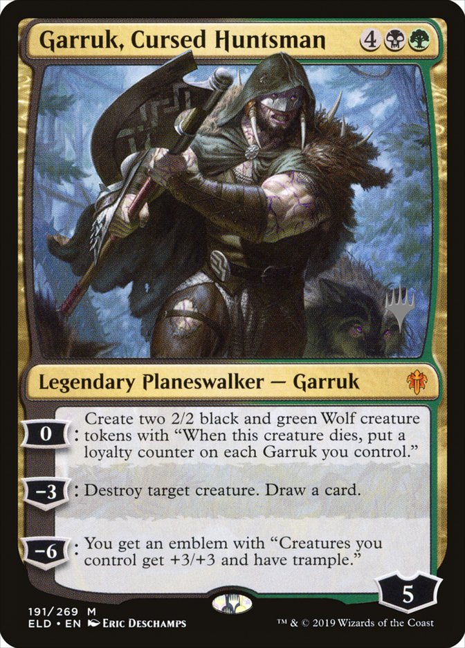 Garruk, Cursed Huntsman (Promo Pack) [Throne of Eldraine Promos] | Galactic Gamez