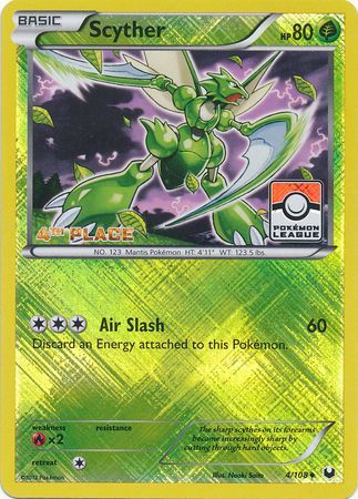 Scyther (4/108) (League Promo 4th Place) [Black & White: Dark Explorers] | Galactic Gamez