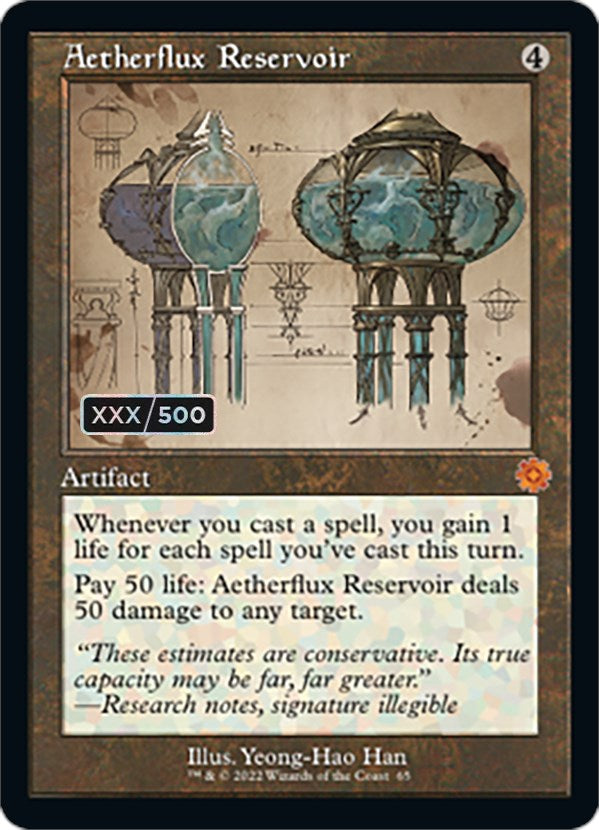 Aetherflux Reservoir (Retro Schematic) (Serial Numbered) [The Brothers' War Retro Artifacts] | Galactic Gamez