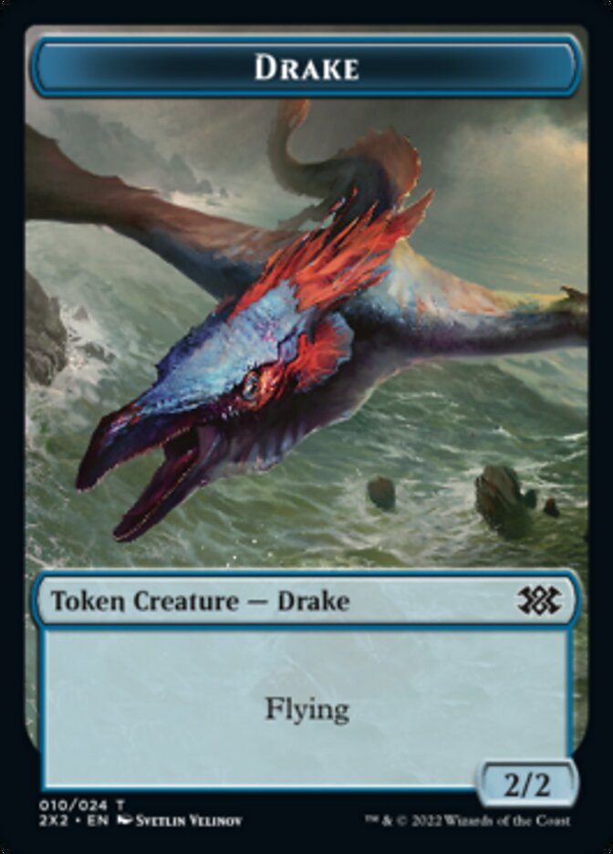 Drake // Aven Initiate Double-sided Token [Double Masters 2022 Tokens] | Galactic Gamez